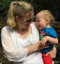 Lucy Thompson and her son