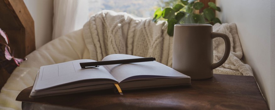 A notebook sitting on a desk
